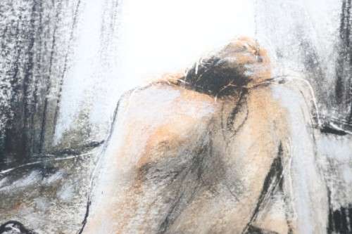 A magnificent original signed Fiona Rowett framed "Nude" pastel artwork - remarkable art - RS17AB