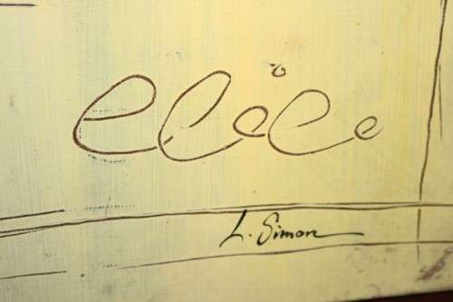 A stunning signed "L. Simon" box-framed oil on canvas abstract painting - RS17AB - RS17Sale