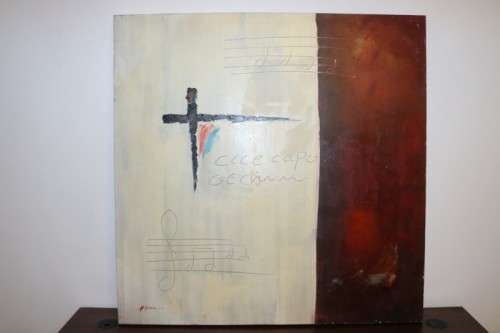 A stunning signed box-framed oil on canvas abstract painting - vibrant art - RS17AB - RS17Sale