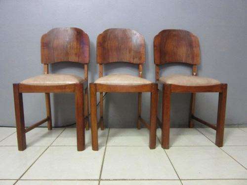 Three fabulous vintage mid-century curved-back dining/ occasional chairs - bid/chair / RS17Sale