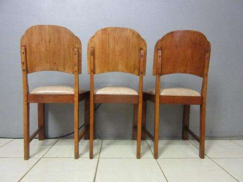 Three fabulous vintage mid-century curved-back dining/ occasional chairs - bid/chair / RS17Sale