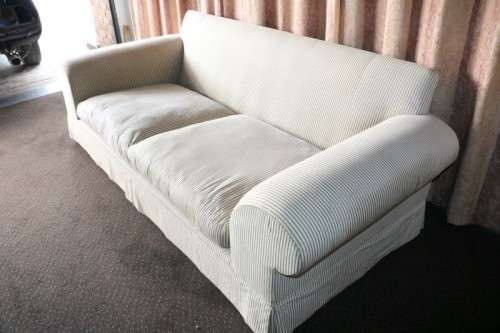2x top quality XL Coricraft (2,5m long) fabric sofa couches in excellent condition - price/couch