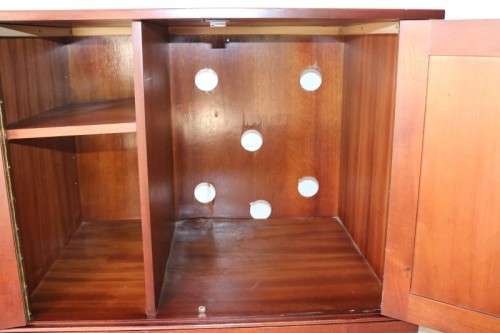 Stunning Mahogany mini bar cabinet with a shelf inside - perfect for a guest bedroom! RS17Bed