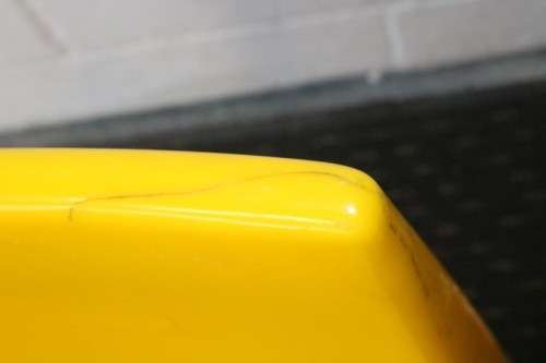 A set of 7x kids multi-coloured plastic chairs & a blue kids table; perfect for kids play room