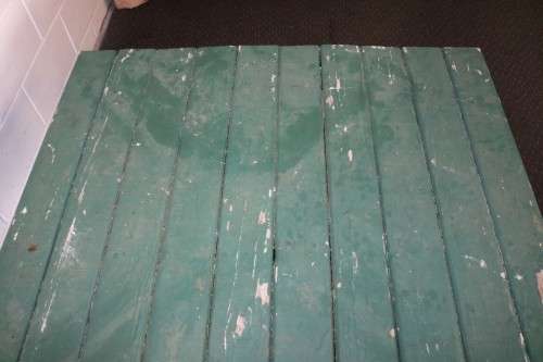 A rustic wooden painted occasional table on castors - perfect to re-paint/ shabby chic - RS17Sale