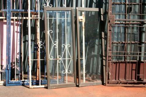 A fantastic "Job Lot" of assorted doors, security gates & windows; perfect for restoration; RS17Sale