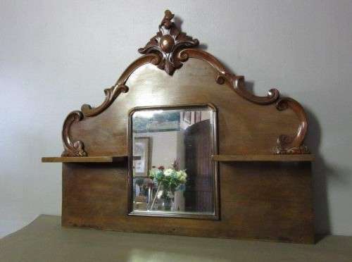 **RS17** An incredible carved Rosewood buffet mirror w stunning scroll detailing and bevelled mirror