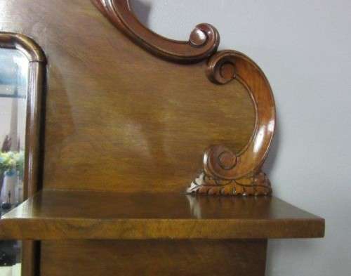 **RS17** An incredible carved Rosewood buffet mirror w stunning scroll detailing and bevelled mirror