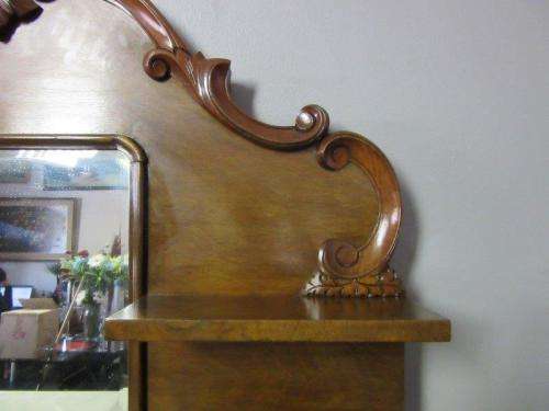 **RS17** An incredible carved Rosewood buffet mirror w stunning scroll detailing and bevelled mirror