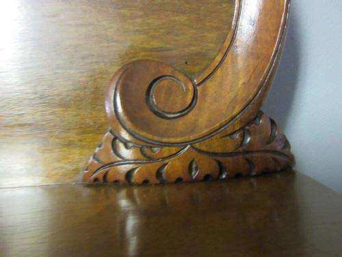 **RS17** An incredible carved Rosewood buffet mirror w stunning scroll detailing and bevelled mirror