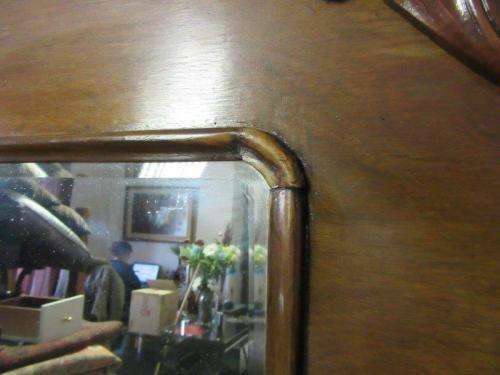 **RS17** An incredible carved Rosewood buffet mirror w stunning scroll detailing and bevelled mirror