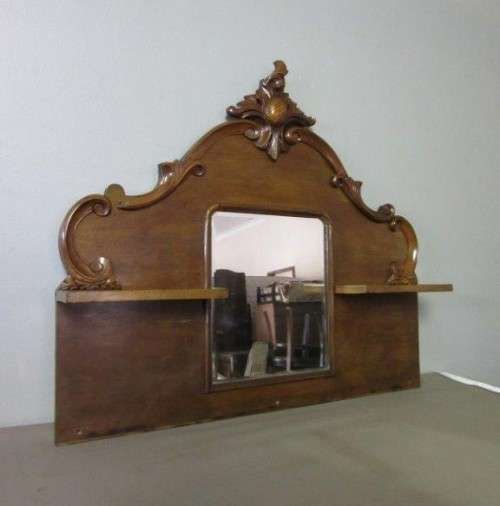 **RS17** An incredible carved Rosewood buffet mirror w stunning scroll detailing and bevelled mirror