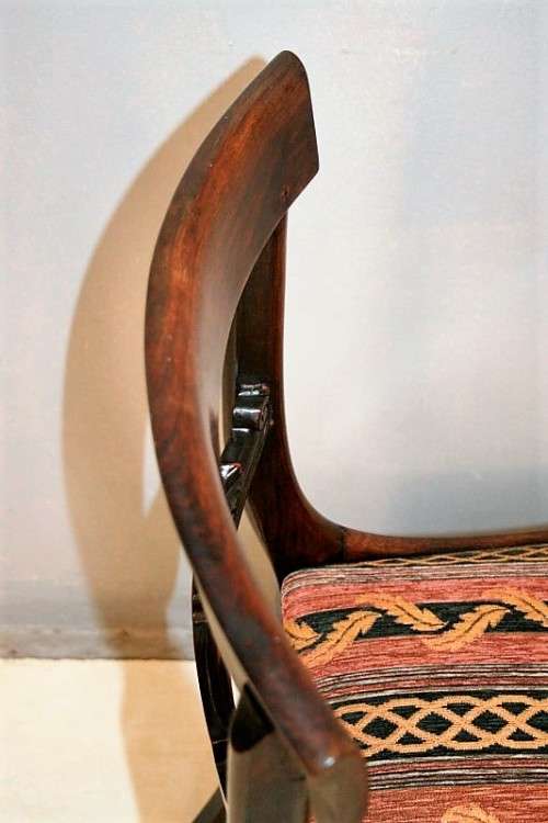 Awesome solid teak occasional chair w/ a beautiful upholstered seat in awesome condition - RS17Sale