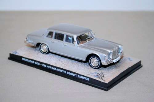 A James Bond 007 "Mercedes 600" die cast model car from the movie "On her Majesty's secret service"