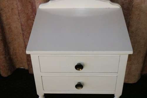 A lovely vintage white dressing table, side table and stool - lovely bedroom set in great condition