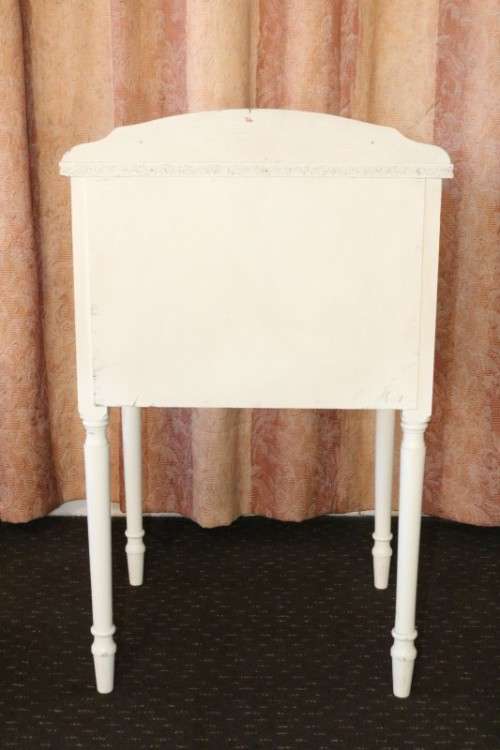A lovely vintage white dressing table, side table and stool - lovely bedroom set in great condition