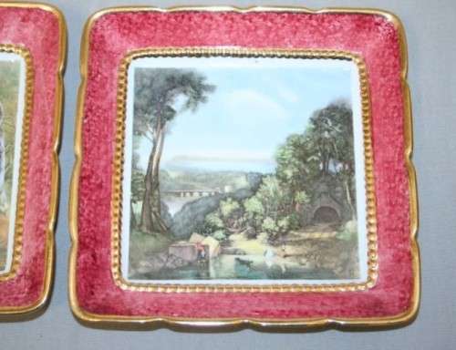 A superb pair of vintage "Lancaster & Sandland" porcelain plates w/ "John Constable" transfer prints