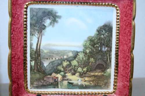 A superb pair of vintage "Lancaster & Sandland" porcelain plates w/ "John Constable" transfer prints
