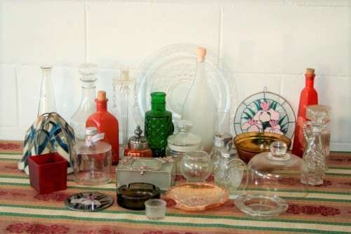 "Job Lot" An awesome collection of assorted glassware incl stained glass & much more; RS17Sale