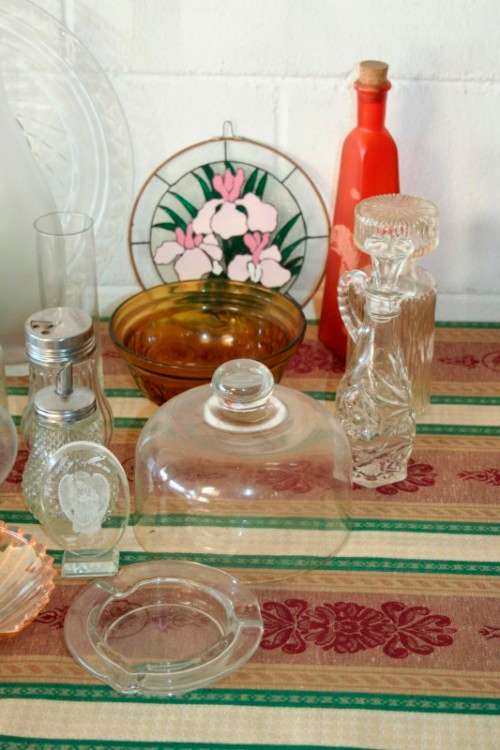 "Job Lot" An awesome collection of assorted glassware incl stained glass & much more; RS17Sale