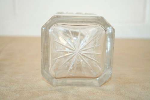 A beautiful classic ornate lead cut-crystal whiskey/ brandy decanter with a cut-crystal stopper