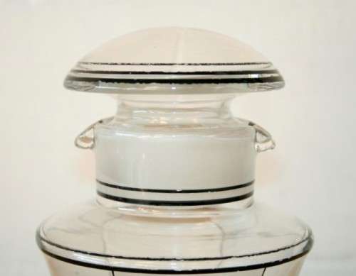 A superb rare antique Art Deco cocktail shaker with two pour spouts & hand painted period detailing