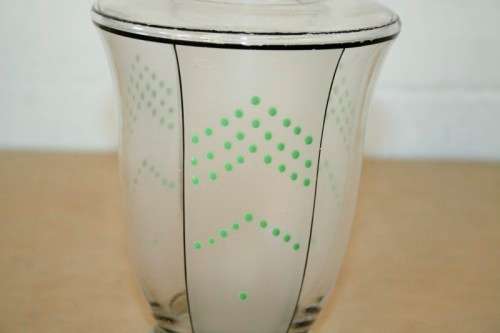 A superb rare antique Art Deco cocktail shaker with two pour spouts & hand painted period detailing