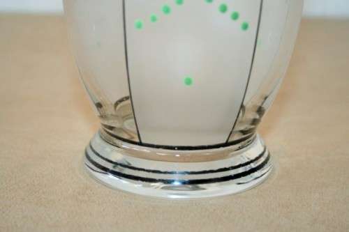 A superb rare antique Art Deco cocktail shaker with two pour spouts & hand painted period detailing