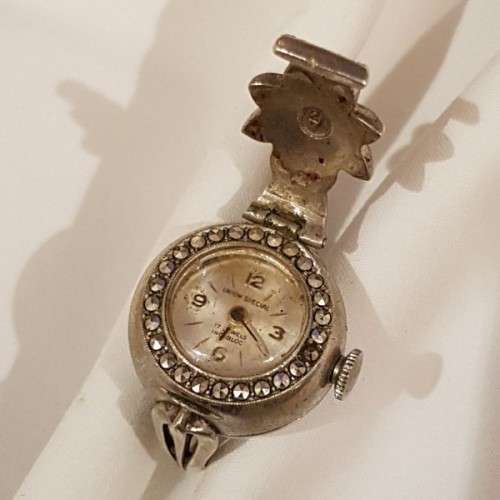 An incredibly rare antique Art Deco Swiss made "Union Special" 17 Jewel Incabloc ladies ring-watch