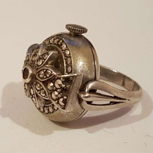 An incredibly rare antique Art Deco Swiss made "Union Special" 17 Jewel Incabloc ladies ring-watch