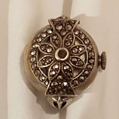 An incredibly rare antique Art Deco Swiss made "Union Special" 17 Jewel Incabloc ladies ring-watch