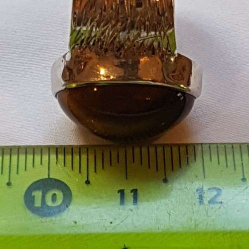 An exquisite vintage "Birks of Canada" sterling silver ladies ring w/ a large oval Tiger's Eye stone