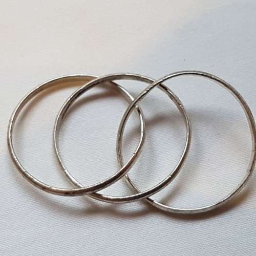 An awesome silver 3-ring "Russian Wedding Ring" in good condition