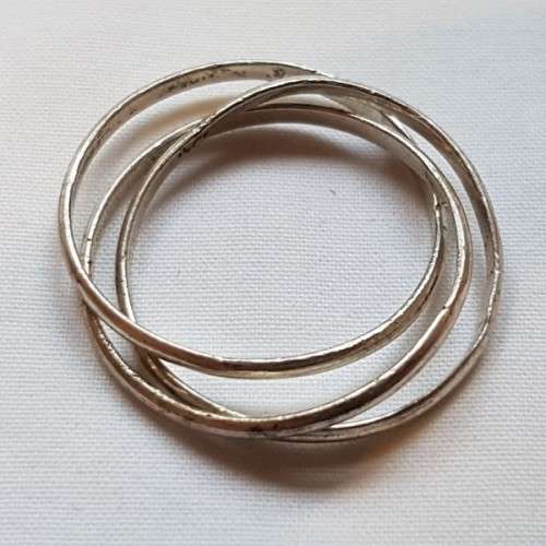An awesome silver 3-ring "Russian Wedding Ring" in good condition
