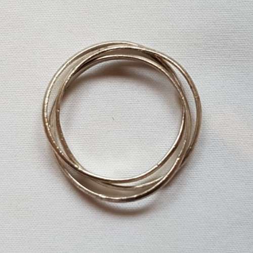 An awesome silver 3-ring "Russian Wedding Ring" in good condition