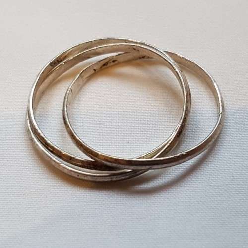 An awesome silver 3-ring "Russian Wedding Ring" in good condition