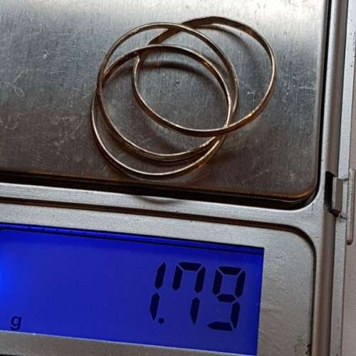 An awesome silver 3-ring "Russian Wedding Ring" in good condition