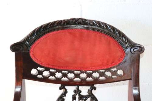 A stunning antique Edwardian occasional armchair with magnificent carved detailing - amazing!