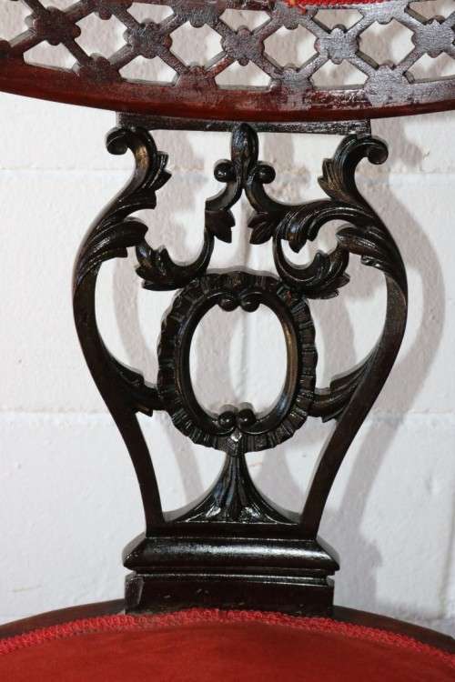 A stunning antique Edwardian occasional armchair with magnificent carved detailing - amazing!