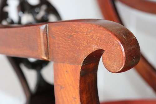 A stunning antique Edwardian occasional armchair with magnificent carved detailing - amazing!