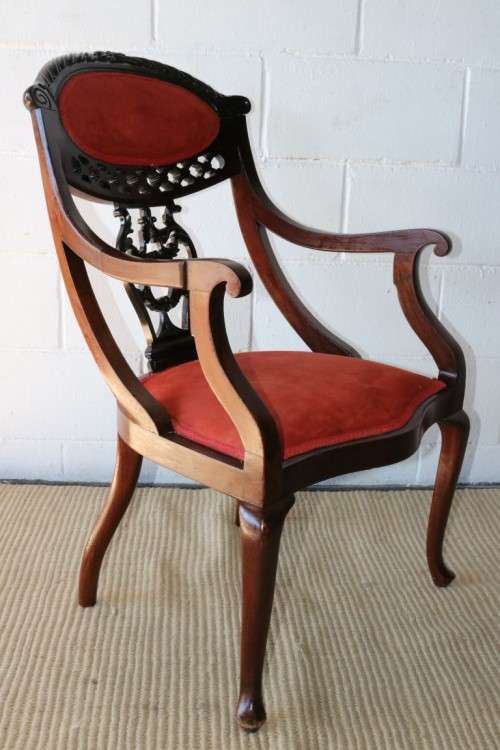 A stunning antique Edwardian occasional armchair with magnificent carved detailing - amazing!