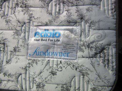 An awesome double "Edblo Sundowner" bed - mattress and base set in good condition - RS17Sale