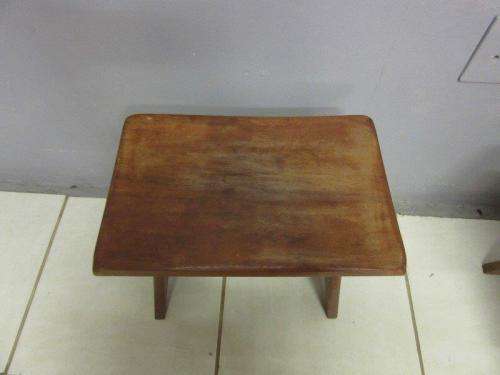 Two gorgeous vintage solid Oak occasional side tables/ stools - great next to a sofa - price/ table