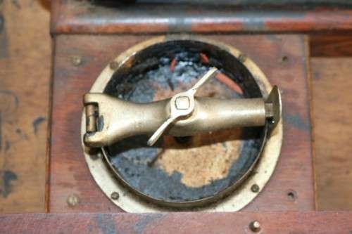 **RS17** An awesome (c1930) "Ellams Duplicators" mimeograph in a cabinet with the original roller