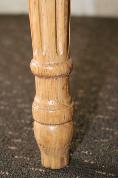 Two wonderful Oak side tables with removable glass tops and fluted carved legs - price/table