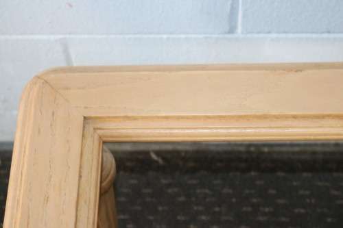 Two wonderful Oak side tables with removable glass tops and fluted carved legs - price/table