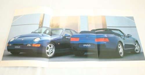 A stunning and rare 1992 "Porsche" 968 full colour sales brochure with the original spec sheet