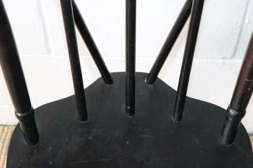 Six lovely vintage black painted occasional/ dining chairs - perfect to paint or to restore