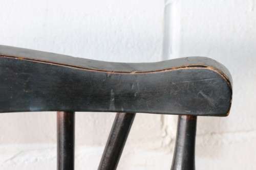 Six lovely vintage black painted occasional/ dining chairs - perfect to paint or to restore