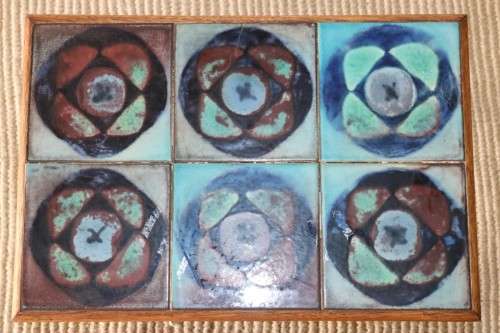 A gorgeous vintage Oak "California Mission" table with a *tile top* and lovely brass embellishments